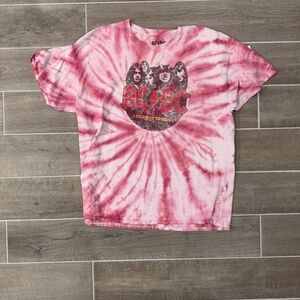 🔥🎸 AC/DC “Highway to Hell” Tie-Dye Band Tee ⚡ Spiral Dye Rock Shirt